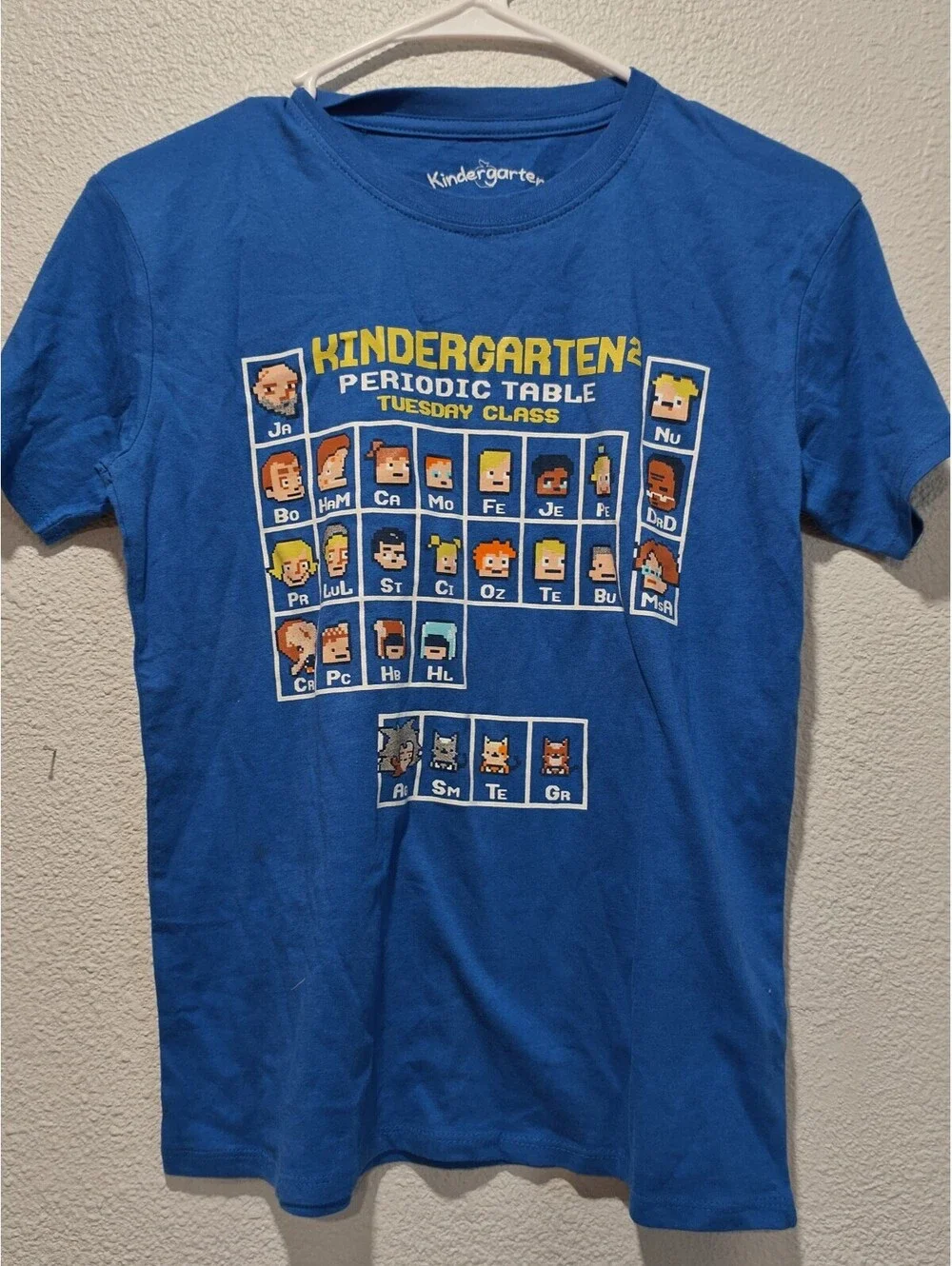 Kindergarten Periodic Table Tuesday Class Blue T-Shirt Kids